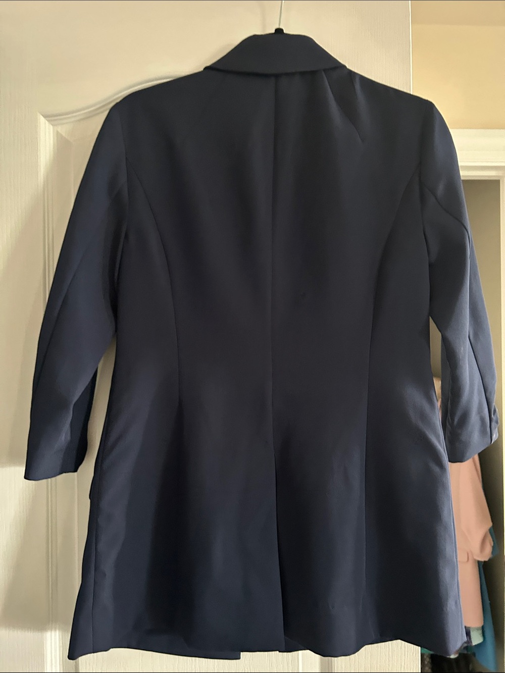 INC International Concepts Navy Open Blazer with Ruched 3/4 Sleeves - Picture 6 of 7